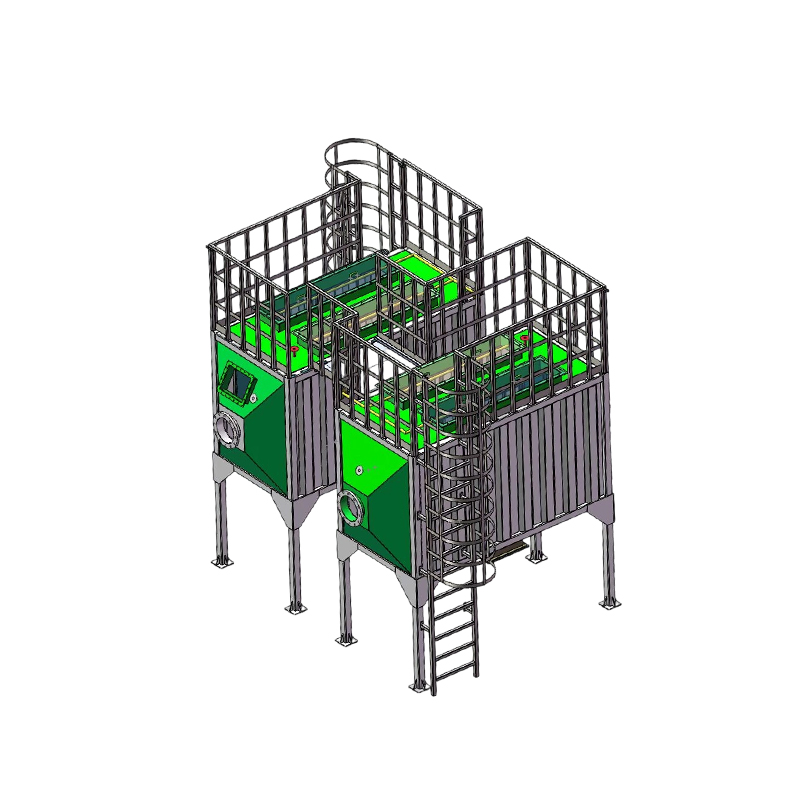 Aktivkohle-Adsorptionsbox aus Kohlenstoffstahl mit Beladung von oben und von der Seite von unten